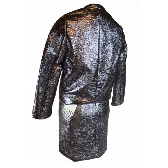 ICHI Chic Dark Gull Metallic Jacket & Skirt Set Size: Small – NWT 2-Piece Outfit - Picture 2 of 4